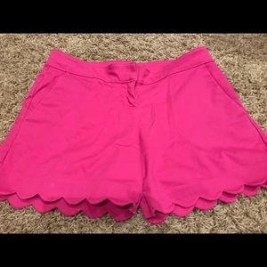Hot pink shorts scalloped edges